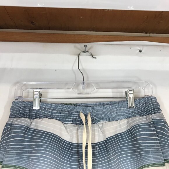 LEISURE LAB - MEN'S 1- BLUE & WHITE LINED SWIM TRUNKS - Picture 2 of 8